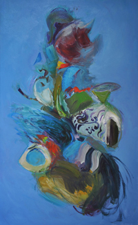 Plurivers II. Oil on canvas  (146 x 89) cm.